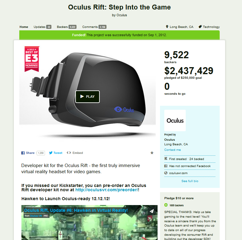 Oculus Kickstarter