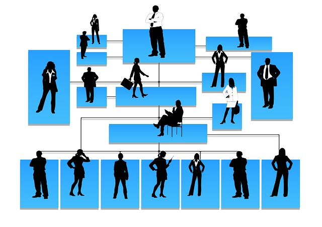 silhouettes Diagram of an organization's hierarchy