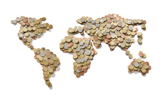 world map money