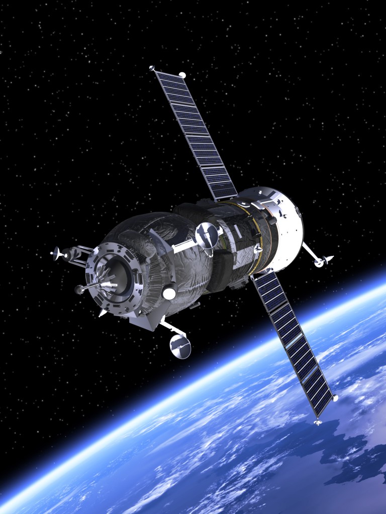 Spacecraft "Progress" Orbiting Earth