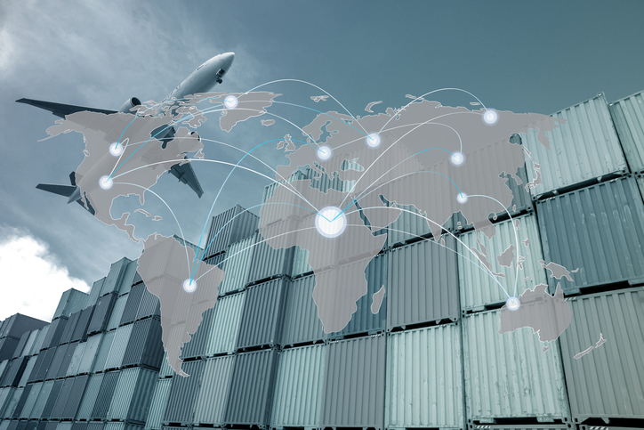 Map global partner connection of Container Cargo freight