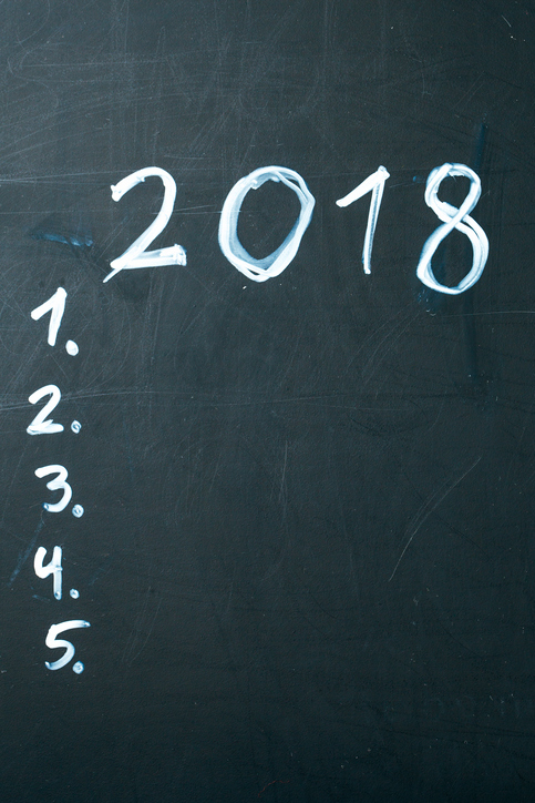 inscription 2018 do it list drawn with chalk on a