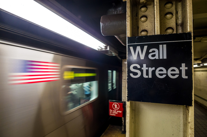Wall street subway sign