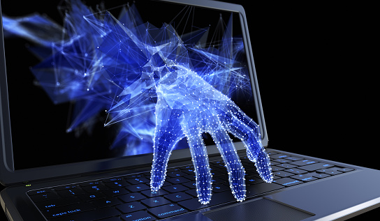 securityTHREAT Stealing personal data through a laptop concept