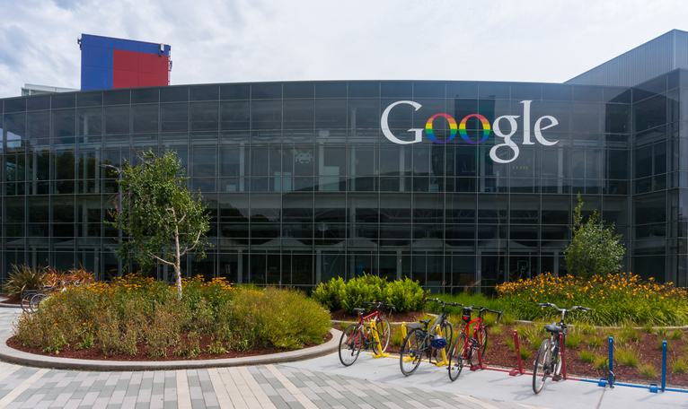 Exterior view of Google's Googleplex Corporate headquarters.
