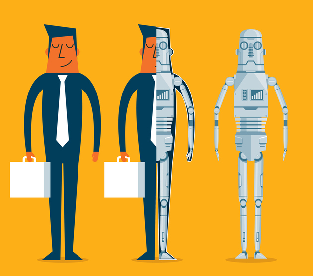 Evolution of robots - Businessman