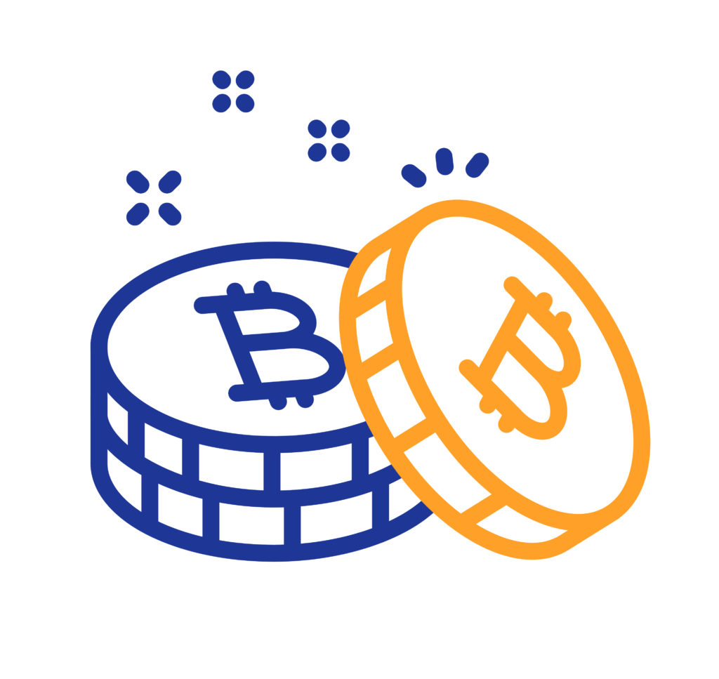 Bitcoin line icon. Cryptocurrency coin sign. Vector