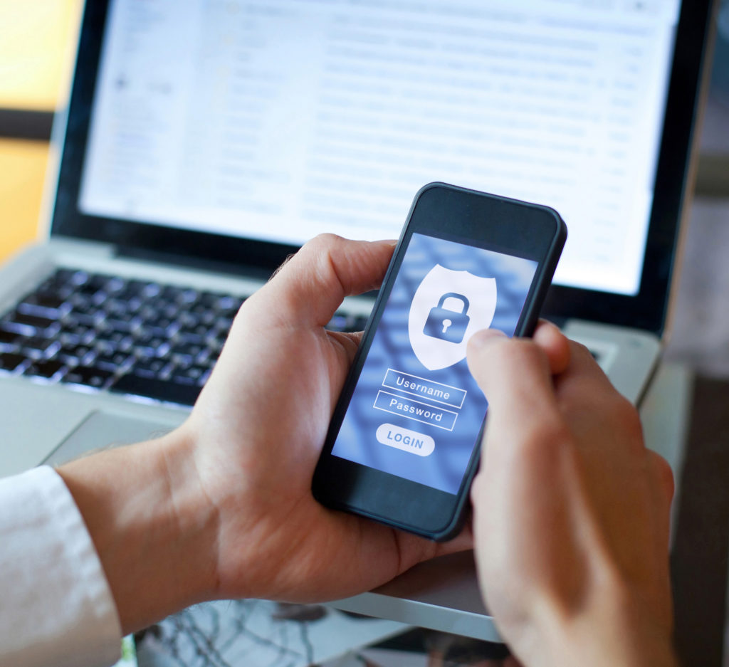 data security concept, login and password
