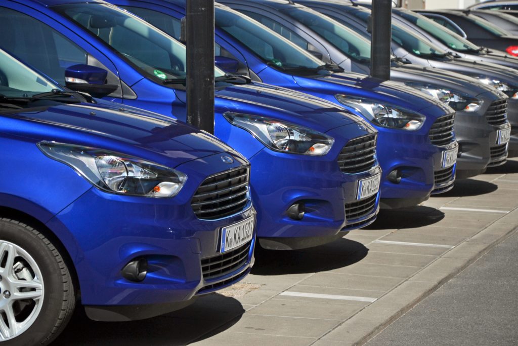 Ford vehicles on the street