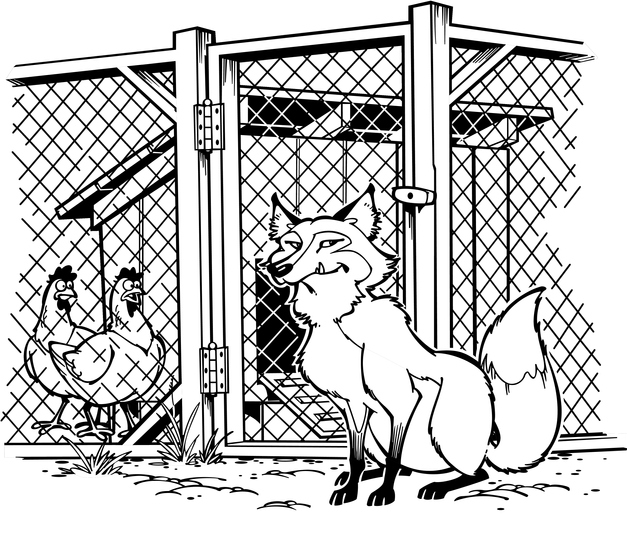 Fox outside a hen house, Grouped elements