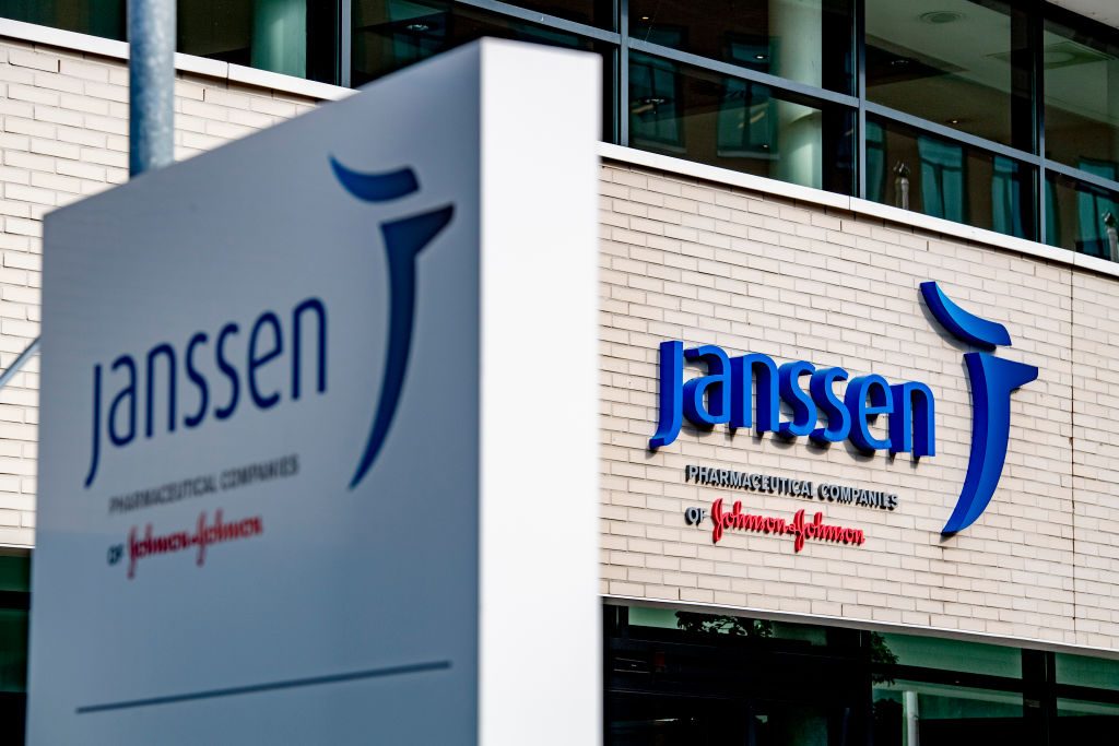 Janssen sign seen outside its building in Leiden.The