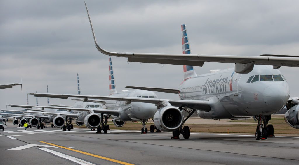 American Airlines Stores Planes At Pittsburgh Airport During COVID-19 Pandemic