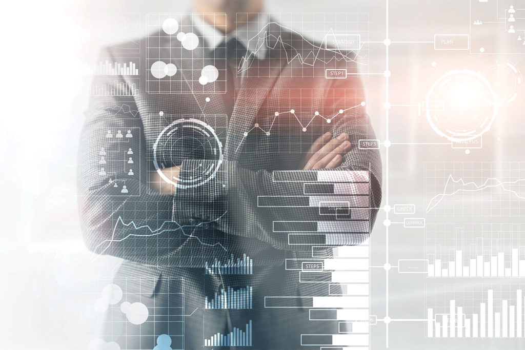 Business intelligence. Diagram, Graph, Stock Trading, Investment dashboard, transparent blurred background.